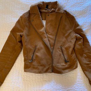 Tan suede moto jacket